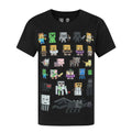 Schwarz - Front - Minecraft offizielles Jungen Sprites Charakter T-Shirt
