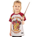 Grau-Kastanie - Back - Harry Potter offizielles Mädchen Gryffindor Quidditch Team Captain T-Shirt