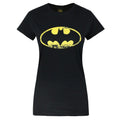 Schwarz - Front - Damen T-Shirt mit Batman-Logo, Used-Look
