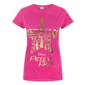 Pink - Front - Disney Damen Peter Pan T-Shirt mit Goldfolien-Aufdruck