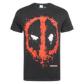 Schwarz - Front - Marvel offizielles Deadpool Herren Splat Logo T-Shirt