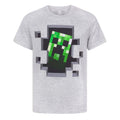 Grau - Front - Minecraft Kinder Creeper Inside T-Shirt