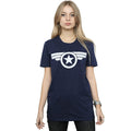 Marineblau - Side - Captain America - "Super Soldier" T-Shirt für Damen