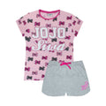 Pink-Grau - Front - Jojo Siwa - Schlafanzug mit Shorts für Mädchen