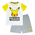 Grau-Gelb - Front - Pokemon - Schlafanzug mit Shorts für Jungen