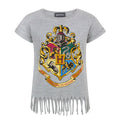 Grau - Front - Harry Potter - "Hogwarts Crest" Oberteil für Mädchen
