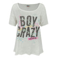 Creme - Front - Junk Food - "Boy Crazy" T-Shirt für Damen