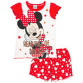 Rot-Weiß - Front - Minnie Mouse - "Head Full Of Dreams" Schlafanzug mit Shorts für Mädchen