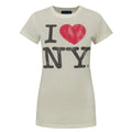 Elfenbein - Front - Junk Food - "I Love New York" T-Shirt für Damen