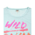 Hellblau meliert - Back - Junk Food - "Wild Child" T-Shirt für Damen