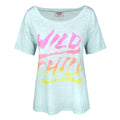 Hellblau meliert - Front - Junk Food - "Wild Child" T-Shirt für Damen
