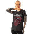Anthrazit - Back - Amplified - "Tongue" T-Shirt Logo für Damen