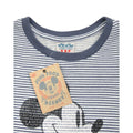 Weiß-Blau - Back - Junk Food - Mickey Mouse Kurzarm-Pullover für Damen