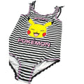 Schwarz-Weiß-Pink - Side - Pokemon - Badeanzug für Mädchen