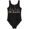 Schwarz - Front - Friends - "Sunsafe" Badeanzug für Mädchen