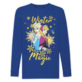 Blau - Front - Frozen - "Winter Magic" T-Shirt für Mädchen
