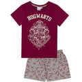 Burgunderrot - Front - Harry Potter - Schlafanzug mit Shorts für Mädchen