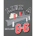 Holzkohle - Side - Goodie Two Sleeves - "Battleship Like A G6" T-Shirt für Damen