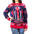 Rot-Schwarz - Lifestyle - Captain Marvel - "Premium" Pullover für Damen - weihnachtliches Design