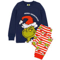 Blau-Grün-Weiß-Rot - Front - The Grinch - Schlafanzug für Kinder - weihnachtliches Design