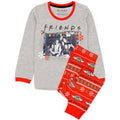 Grau-Rot - Front - Friends - Schlafanzug für Mädchen - weihnachtliches Design