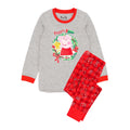Rot-Grau - Front - Peppa Pig - Schlafanzug für Mädchen - weihnachtliches Design
