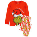 Rot-Grün-Weiß - Front - The Grinch - Schlafanzug für Kinder - weihnachtliches Design