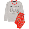 Grau-Rot - Front - Friends - Schlafanzug für Herren - weihnachtliches Design