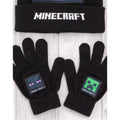 Schwarz-Grün - Side - Minecraft - Hut-, Schal- und Handschuh-Set für Kinder