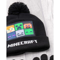 Schwarz-Grün - Lifestyle - Minecraft - Hut-, Schal- und Handschuh-Set für Kinder