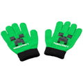 Grün-Schwarz - Side - Minecraft - Hut- und Handschuh-Set