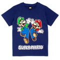 Marineblau-Grau - Side - Super Mario - Schlafanzug mit Shorts für Jungen