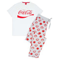 Weiß-Rot - Front - Coca-Cola - Schlafanzug für Herren