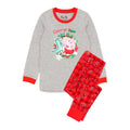 Rot-Grau - Front - Peppa Pig - Schlafanzug für Jungen - weihnachtliches Design