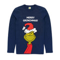 Marineblau-Rot - Side - The Grinch - Schlafanzug für Herren - weihnachtliches Design