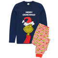 Marineblau - Front - The Grinch - Schlafanzug für Herren - weihnachtliches Design