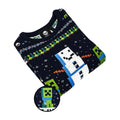 Marineblau-Grün-Weiß - Side - Minecraft - Pullover für Kinder - weihnachtliches Design