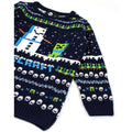 Marineblau-Grün-Weiß - Lifestyle - Minecraft - Pullover für Kinder - weihnachtliches Design