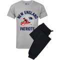 Grau meliert-Schwarz-Marineblau - Front - New England Patriots - Schlafanzug für Herren