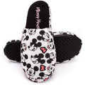 Weiß-Schwarz-Pink - Lifestyle - Mickey Mouse - Damen Hausschuhe, Vollflächiger Logo-Druck