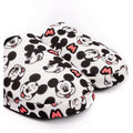 Weiß-Schwarz-Pink - Pack Shot - Mickey Mouse - Damen Hausschuhe, Vollflächiger Logo-Druck