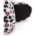 Weiß-Schwarz-Pink - Close up - Mickey Mouse - Damen Hausschuhe, Vollflächiger Logo-Druck