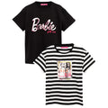 Schwarz-Weiß - Front - Barbie - T-Shirt für Mädchen (2er-Pack)