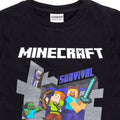 Schwarz-Grau-Weiß - Back - Minecraft - "Survival Mode" T-Shirt für Kinder