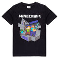Schwarz-Grau-Weiß - Front - Minecraft - "Survival Mode" T-Shirt für Kinder