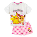 Weiß-Pink-Gelb - Front - Pokemon - "Besties" Schlafanzug mit Shorts für Mädchen (3er-Pack)Rüschen