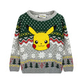 Grau-Grün-Gelb - Front - Pokemon - Pullover für Kinder - weihnachtliches Design