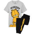 Grau-Schwarz-Gelb - Front - Garfield - "Monday" Schlafanzug mit langer Hose für Herren