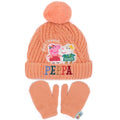 Pfirsich - Front - Peppa Pig - Hut- und Handschuh-Set für Kinder