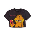 Schwarz-Orange - Front - Garfield - kurzes T-Shirt für Mädchen